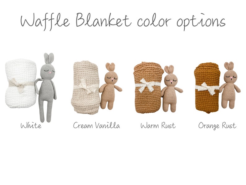 Baby Linen Waffle Blanket in Rust Color, Waffle Linen Summer Blanket