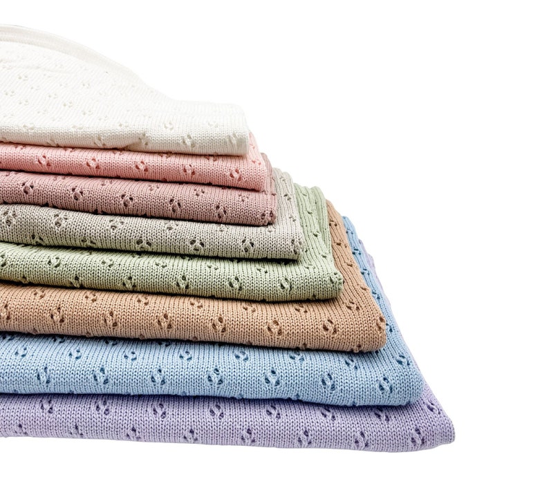 Knitted Baby Blanket, 100 Organic Cotton Baby Blanket for Newborn, Summer Blanket for Baby