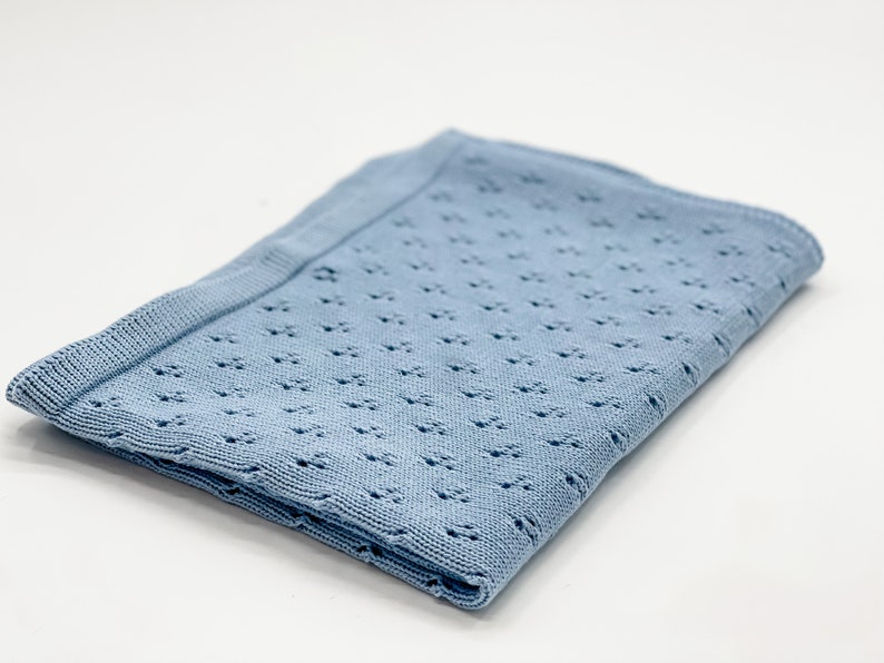 Knitted Baby Blanket, 100 Organic Cotton Baby Blanket for Newborn