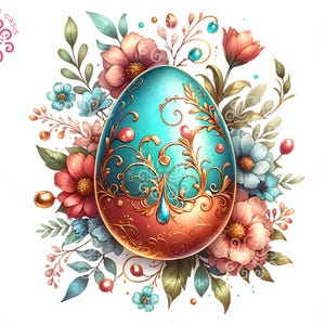 Easter Egg sublimation design png, spring swirl clipart, floral Easter egg png, digital download Easter design, Easter decoration art decor