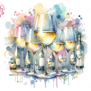 Cocktail PNG Clipart, Vino Rosso Bianco Rosa Sublimazione Design, Getting Brillo Clip Art Digital Instant Download, Licenza commerciale personale