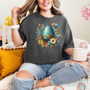Easter Egg Sublimation Design Png, Spring Floral Clipart, Seasonal ...