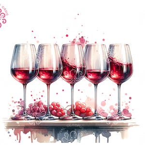 Cocktail PNG Clipart, Vino Rosso Bianco Rosa Sublimazione Design, Getting Brillo Clip Art Digital Instant Download, Licenza commerciale personale