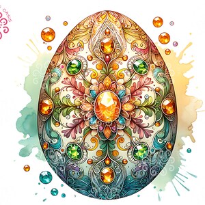 Osterei Sublimation PNG, Peridot und Citrin Aquarell Edelstein Design, perfekt zum basteln, Karten machen, Print on Demand, Home Decor