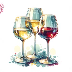 Cocktail PNG Clipart, Vino Rosso Bianco Rosa Sublimazione Design, Getting Brillo Clip Art Digital Instant Download, Licenza commerciale personale