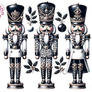 Quebra-nozes PNG Natal Chinoiserie, Design de sublimação Grandmillenial, Clipart de download digital de Natal, Clip Art de soldado de brinquedo de madeira