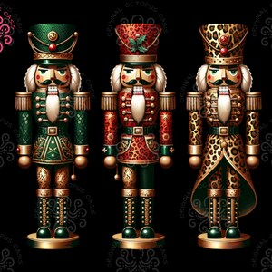 Quebra-nozes PNG Natal Chinoiserie, Design de sublimação Grandmillenial, Clipart de download digital de Natal, Clip Art de soldado de brinquedo de madeira