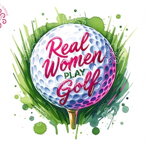 Diseño de sublimación de golf para mujeres png, descarga digital de imágenes prediseñadas de mujeres reales jugando al golf, imágenes prediseñadas de golf para mujeres jugando al golf, descarga digital
