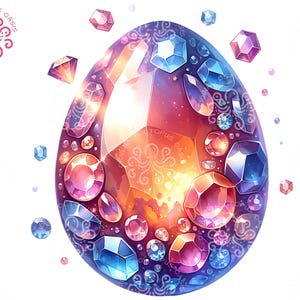 Osterei Sublimation PNG, Topaz rosa blau Aquarell Edelstein Design, perfekt zum basteln, Karten machen, Print on Demand POD, Home Decor