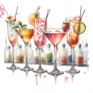 Cocktail PNG Clipart, Mixgetränk Sublimationsdesign, Immer Tipsy Clip Art Digital Sofortdownload, persönliche und kommerzielle Lizenz