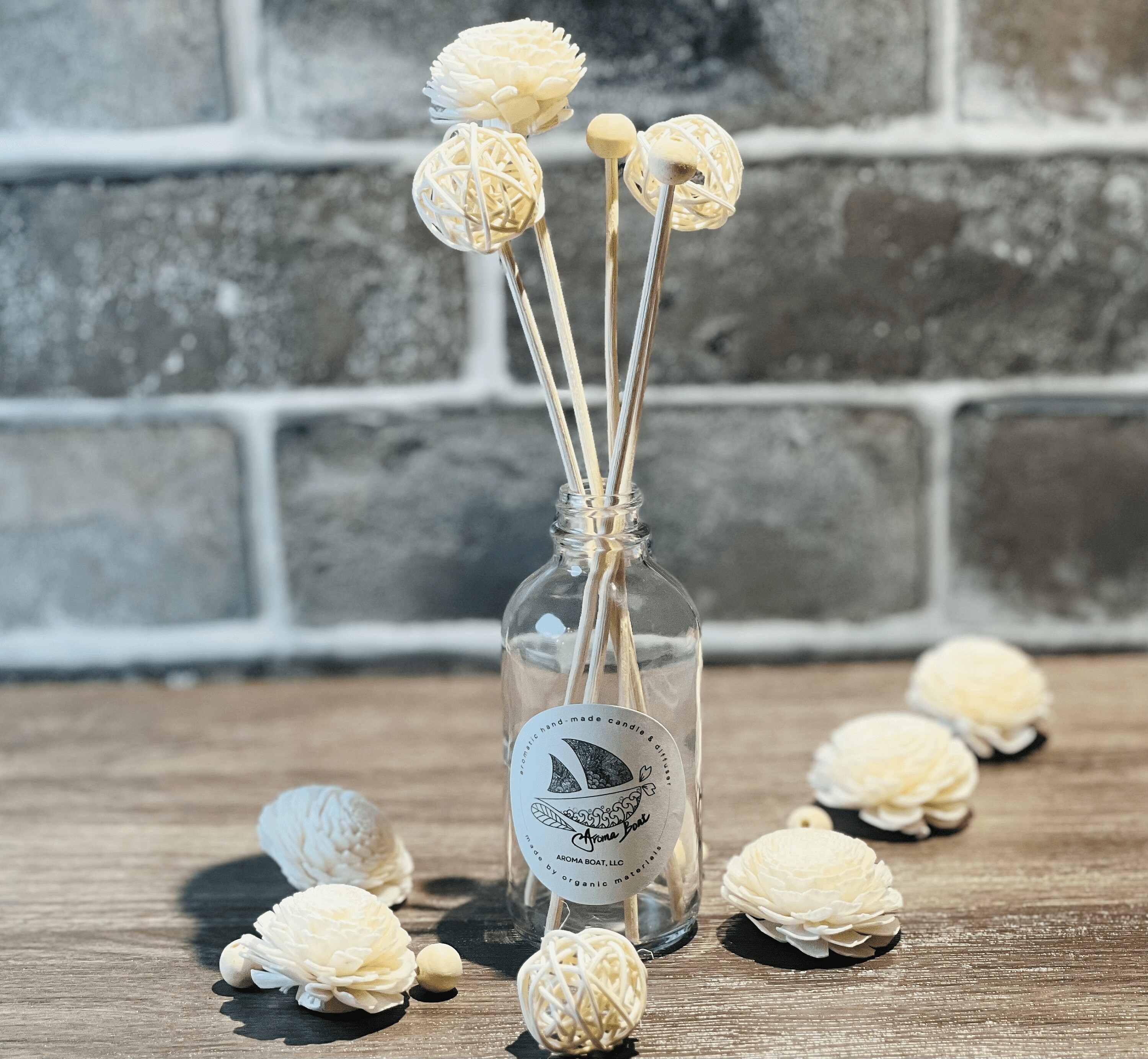 Reed Sticksflower Reed Diffuser 5 Flower and Natural Reeds Floral Reeds