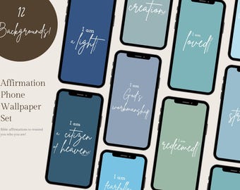 Sfondo per telefono con affermazione cristiana blu: sfondo con versetti della Scrittura (download digitale)