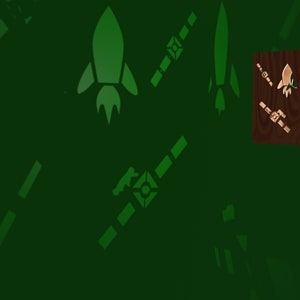 Lantern of a Rocket and an Astronaut floating next to a Satellite.