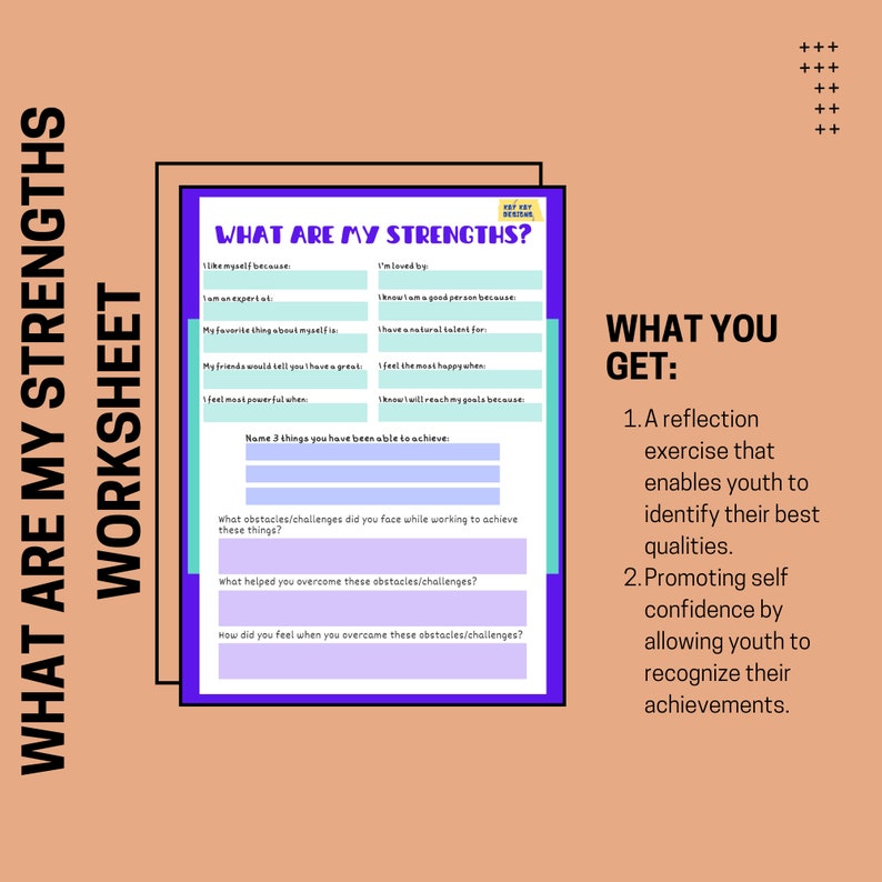 May include: A printable worksheet titled "What Are My Strengths?" with prompts to help youth identify their strengths and reflect on their achievements. The worksheet includes questions about personal qualities, talents, and challenges overcome.