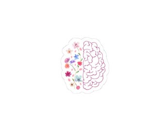 Floral Brain Sticker: Psychology Lover Gift