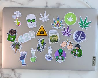 Stoner Stickers 420 Waterproof Vinyl Decals Marijuana Sticker for Hydro flask Smokers Gift