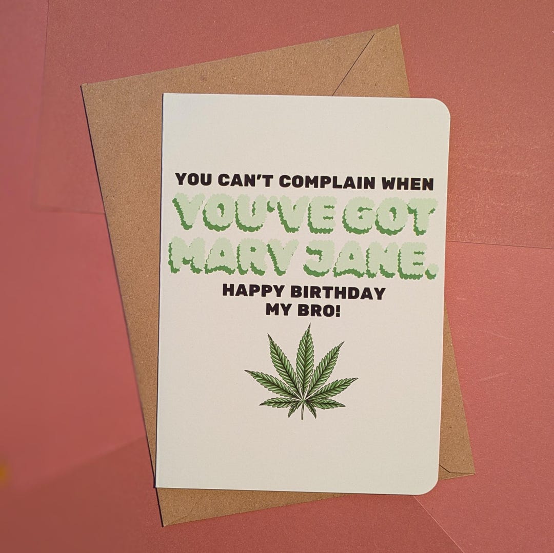 Stoner Birthday Card Funny Cannabis Birthday Card for Friends Unique ...