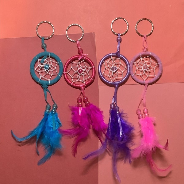 Dream Catcher Keychain Charm Feather