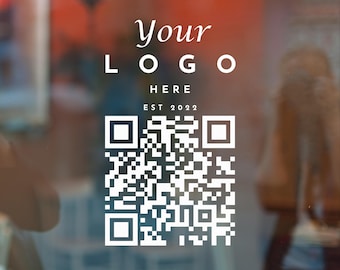 Individuell gestalteter Logo-QR-Code-Vinylaufkleber, personalisierter Fensteraufkleber für Geschäft, Auto, Schaufenster