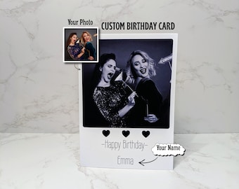 Personalisierte Geburtstagskarte mit Foto, individuellem Bild, Name und Alter – das perfekte Geschenk für Mama, Papa oder Freunde.