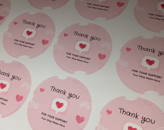 Thank You Stickers: Matte Vinyl Round Business Labels (37mm)