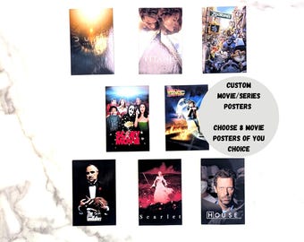 Benutzerdefinierte Film Poster Aufkleber Aufkleber Set 8 personalisierte Filmreihen Poster