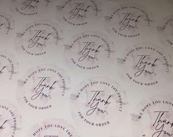 Thank You Stickers, 37mm Round Matte Vinyl Labels