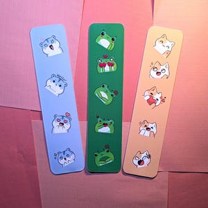 Segnalibri Kawaii Anime Carini - Set da 3 - Segnalibro Kawaii animato con simpatici topi di biblioteca, regalo per amanti dei libri, set di segnalibri Kozy
