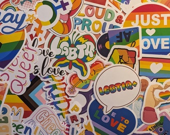 25/50 LGBTQ Aufkleber Pride, Queer, Gay, Free to love Wasserdichtes Vinyl für Laptops, Handys, Belohnungen, Wasserflaschen, Fahrräder, Gepäck, Reisen