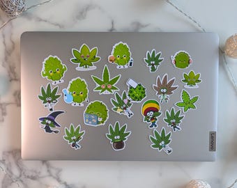 20 süße Kiffer Aufkleber Wasserfester Vinyl Cannabis Aufkleber