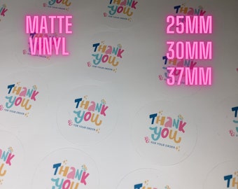 Thank You Stickers: Matte Vinyl Round Business Labels