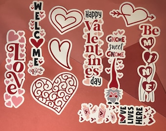 Valentines Day Vinyl Sticker Pack - Love Heart Designs