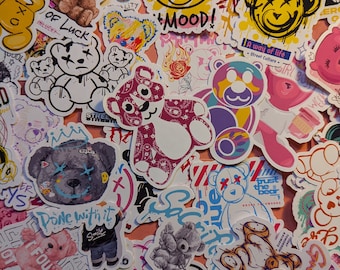 Teddy Bear Waterproof Stickers, Street Art Vinyl Decals, Laptop, Luggage