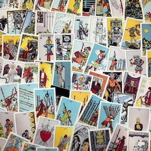 Lot d&#39;autocollants pour cartes de tarot - 78 autocollants de tarot vintage sorcellerie