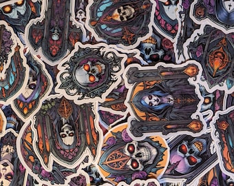 Gothic Skull Witchcraft Stickers: 25/50 Set of Horror Decals Waterproof Vinyl Set