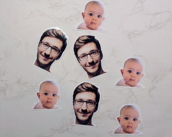 Individuell gestaltete Gesichtsaufkleber, personalisierte Fotoaufkleber für Geburtstage, Junggesellen- und Junggesellinnenabschiede