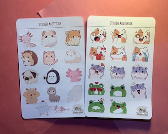 Kawaii Sticker Sheets Cute Journal Stickers  Animal Planner Stickers for Bullet Journal, Scrapbook Cute Creature Sticker Pack
