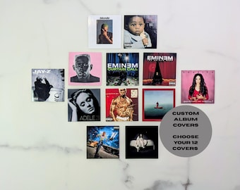 Custom Album Cover Stickers Decal Set 12 Personalised Artists Covers Albums