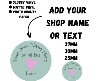 Thank You Stickers: Matte Vinyl Small Business Labels (37mm)