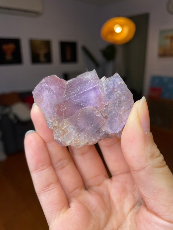 Purple Fluorite Cube Cluster with Dark Purple Window Phantom from YiChang,  HuBei