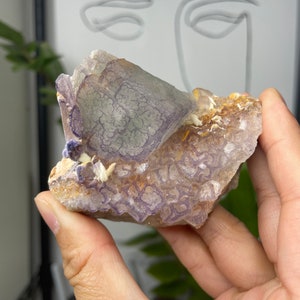 Purple Pattern Fluorite with Soft Green Core from GuiZhou