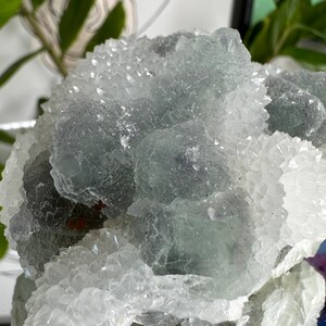 Green Octahedral Fluorite on Quartz