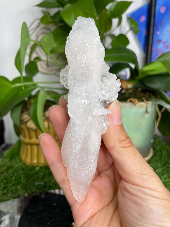 Super Rare Light Pink Feather Calcite on small Milk Quartz Matrix from MaNaoShan