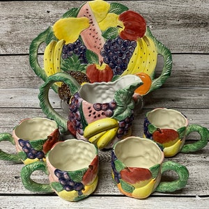 Vintage Fitz & Floyd Calypso Fruit Serving Set