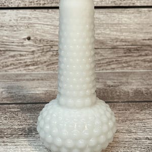 Vintage Fenton Hobnail Milk Glass Bud Vase