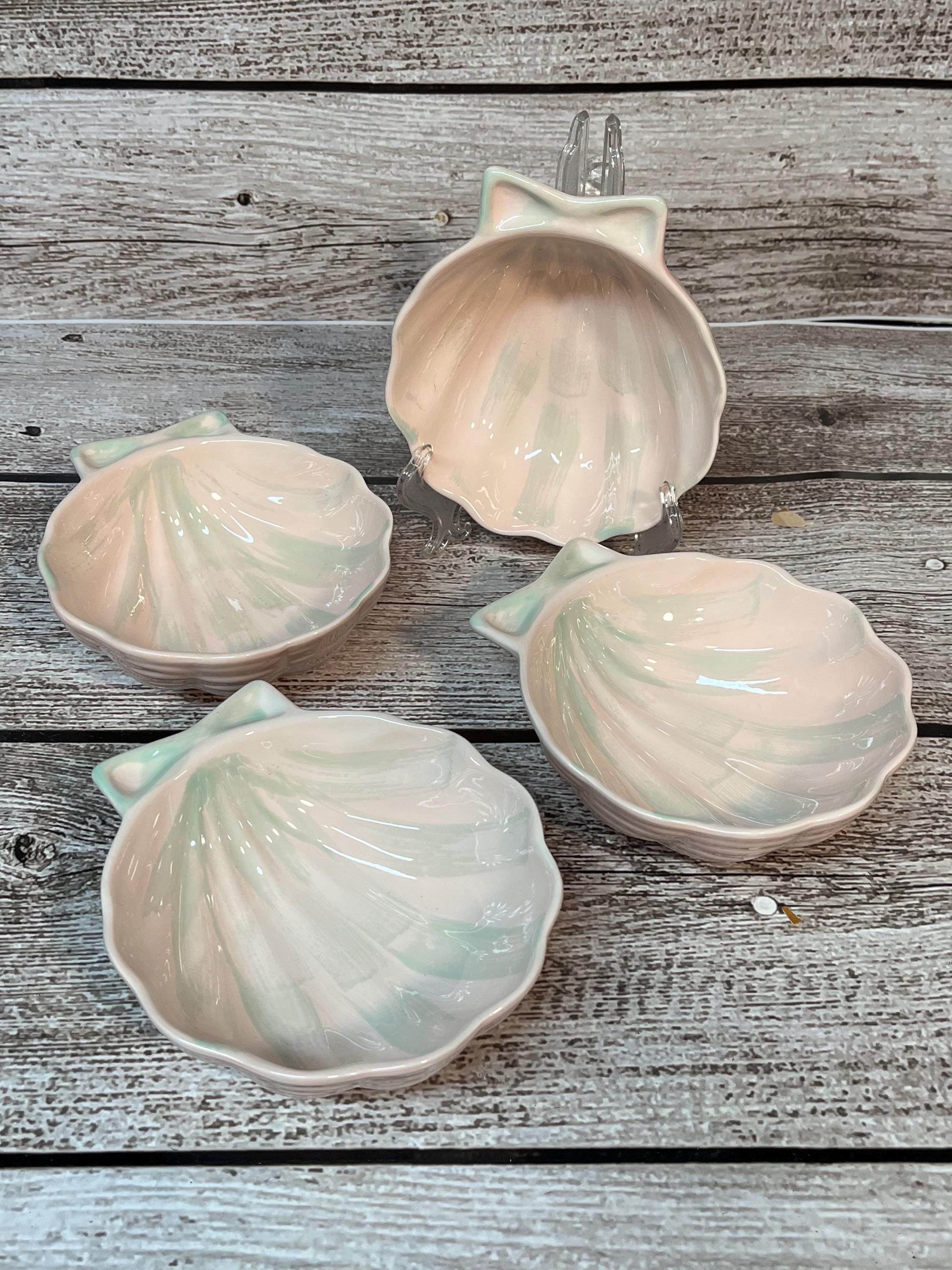 Vintage Knobler Japan Pink and Green Shell Dishes, Set of 4 - Etsy