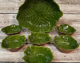 Rare Antique Wedgwood Green Majolica Cabbage Leaf Cruet Set - Etsy