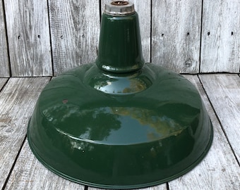 Vintage Green Enamel Pendant Lamp Shade, 4 Available