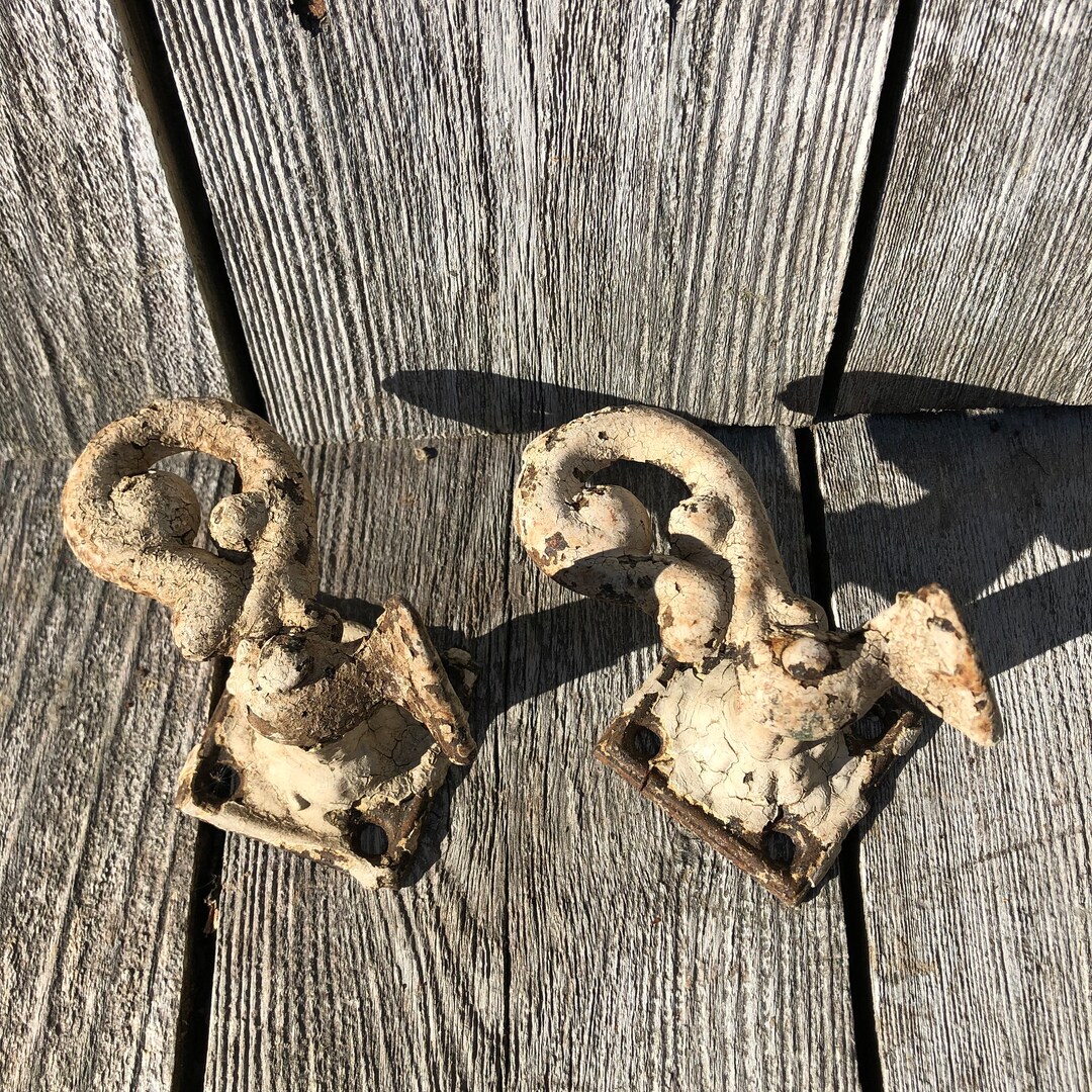 Vintage Cast Iron Shutter Dogs, Pair Etsy