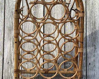 Vibtage Tortoise Rattan Wine Rack